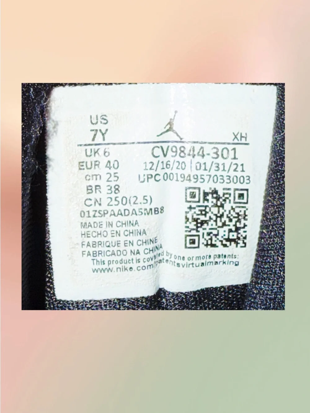 Air Jordan 1 Low SE Tropical Twist GS Black Teal Pink CV9844-301 Size 7Y